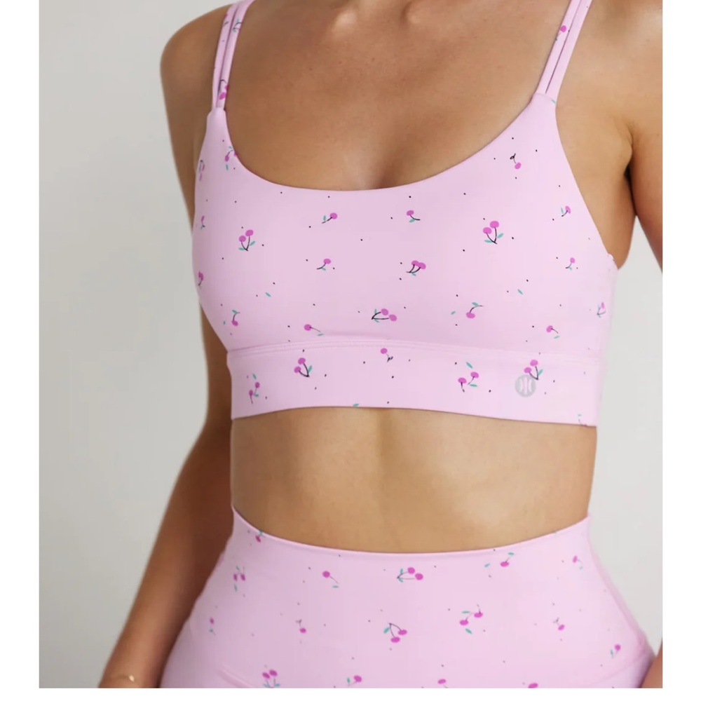 2pc Astoria LUXE BLOSSOM Sports Bra/bike short set Cherry